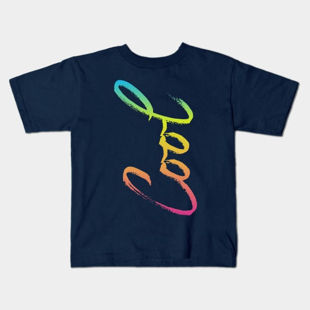 Cool Typography with Vibrant Colors Kids T-Shirt by PallKris